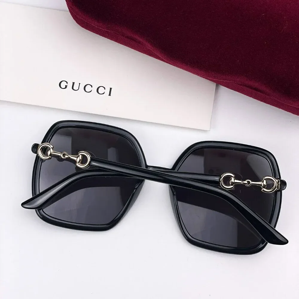 SALE! NEW Gucci GG0890S 001 Black Grey Square Oversized Women Sunglasses - Picture 2 of 11